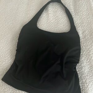 Women’s Black Halter Top w/ Ruched Sides